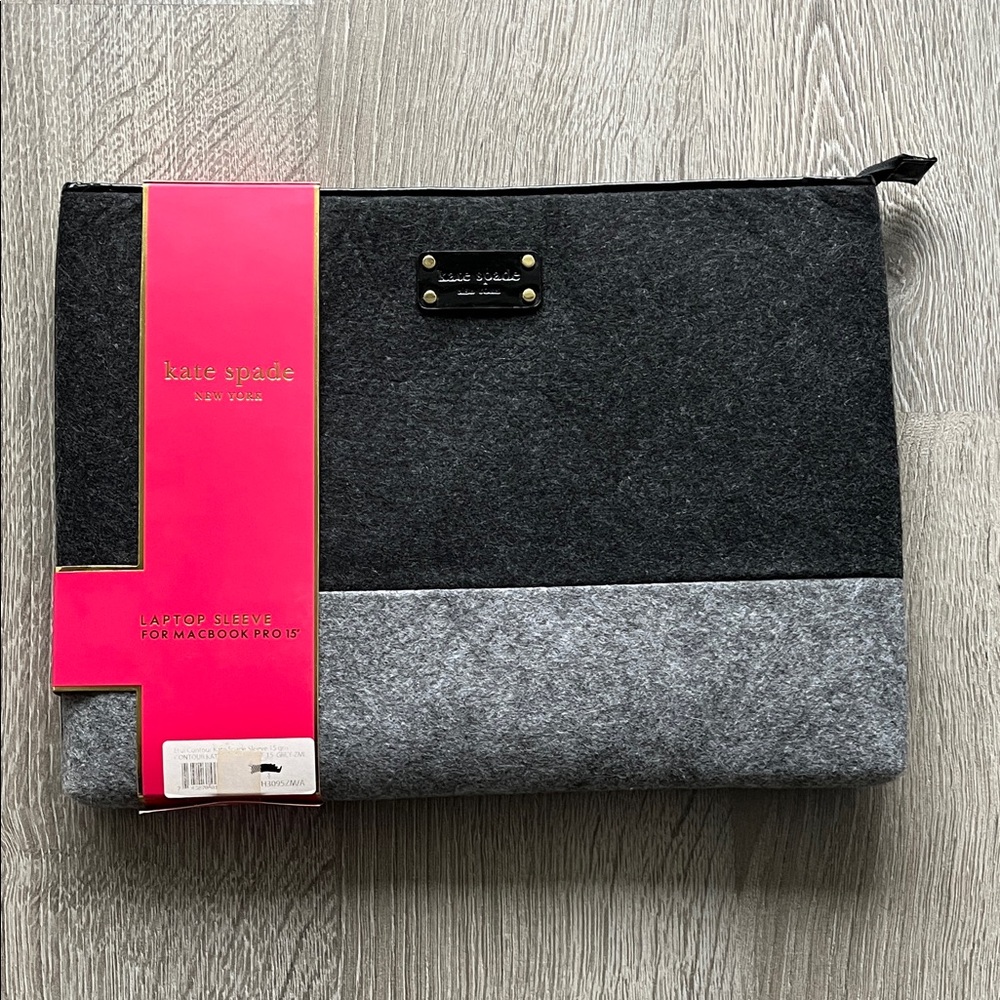 Kate Spade Charcoal and Light Gray Laptop Sleeve